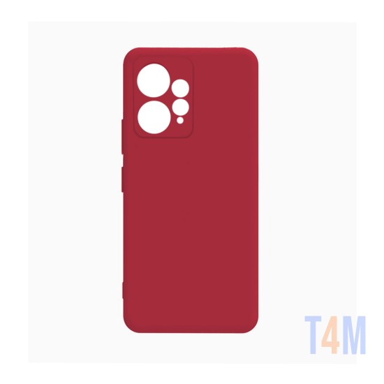 Funda de Silicona con Marco de Cámara para Xiaomi Redmi Note 12 4g Rojo